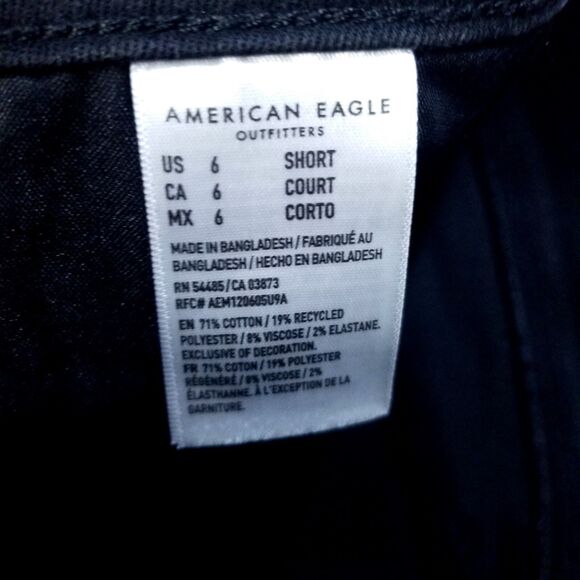 American Eagle Jeans Womens 6 Short Black Jegging Next Level Stretch Dark Denim - Picture 9 of 12